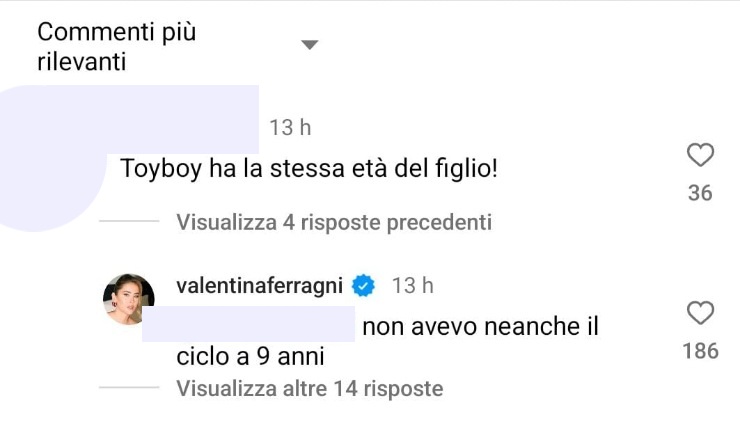 Valentina Ferragni si difende dagli haters 